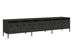 New vidaxl Móvel de TV 202x39x43,5 cm aço laminado a frio Preto