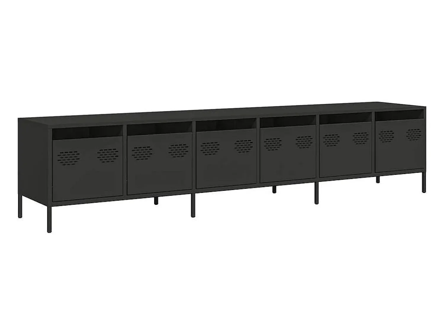 New vidaxl Móvel de TV 202x39x43,5 cm aço laminado a frio Preto