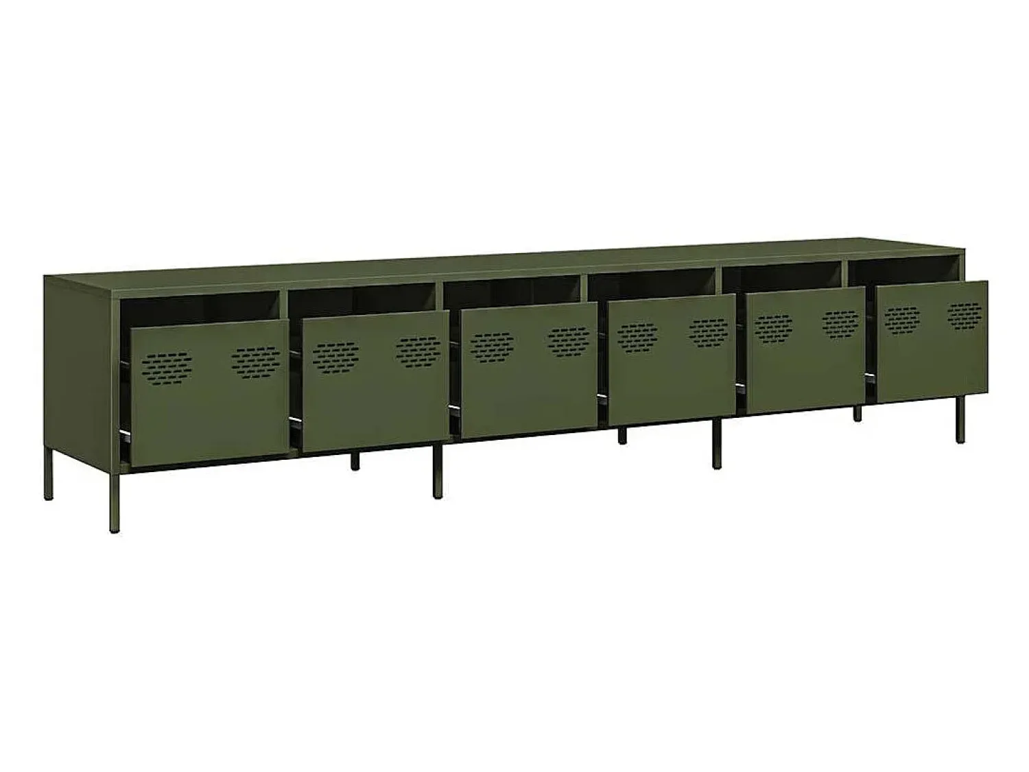 Móvel De Tv*vidaxl Móvel de TV 202x39x43,5 cm aço laminado a frio -azeitona Verde