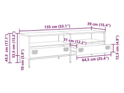 Sale vidaxl Móvel de TV 135x39x43,5 cm aço laminado a frio Preto
