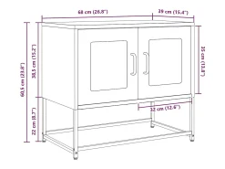 Móvel De Tv|vidaxl Móvel de TV 68x39x60,5 cm aço laminado a frio Branco