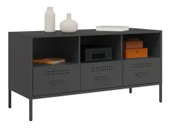 New Móvel de TV 100,5x39x50,5 cm aço PT896946 Preto