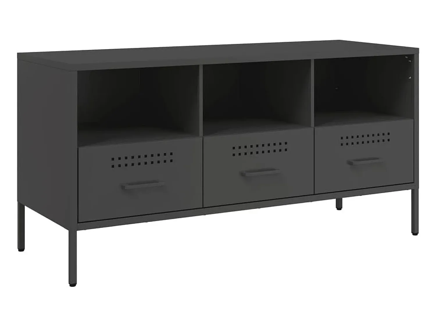 New Móvel de TV 100,5x39x50,5 cm aço PT896946 Preto