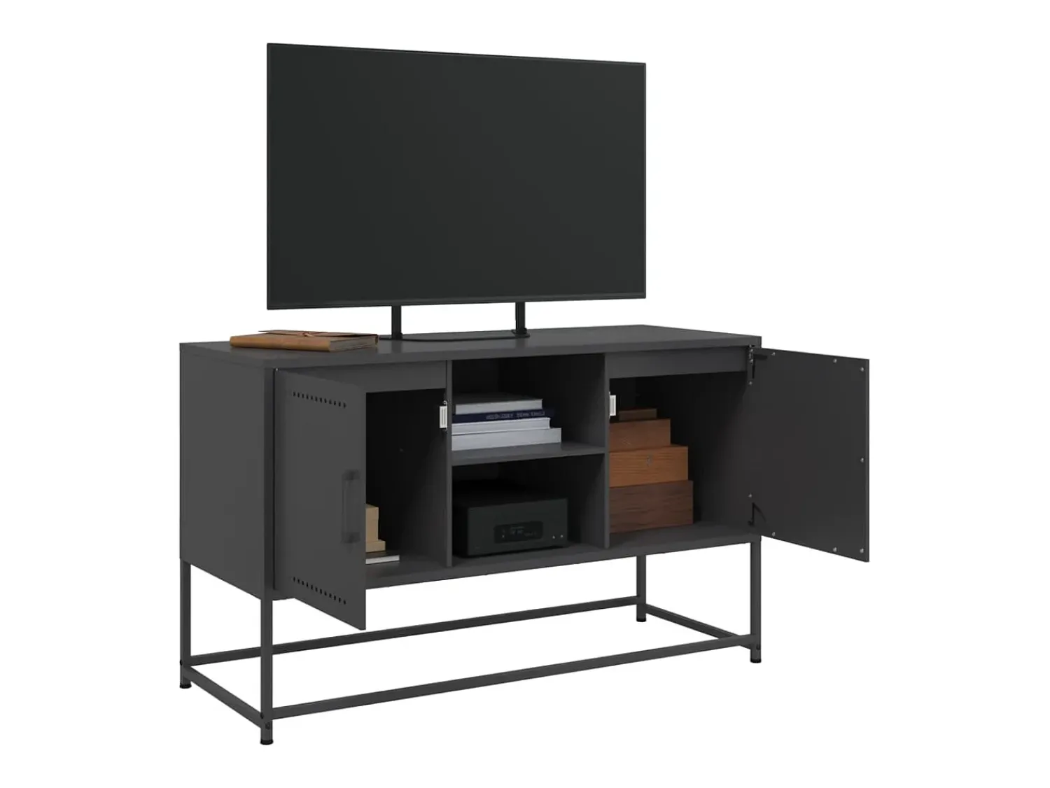 Móvel de TV 100,5x39x60,5 cm aço PT478552 Preto