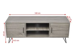 Online Móvel de TV 120x40x45 cm PT605134 Cinzento
