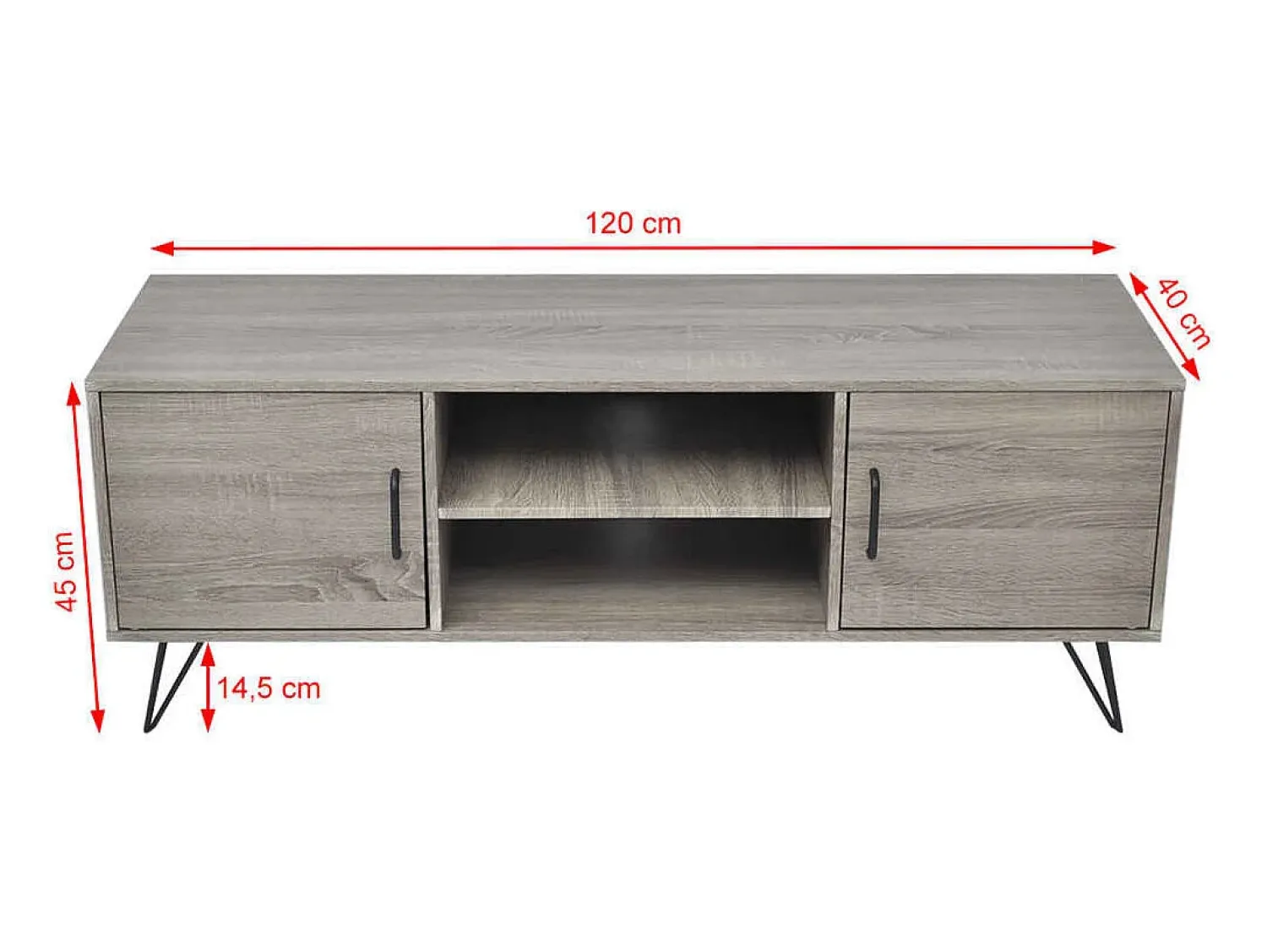 Online Móvel de TV 120x40x45 cm PT605134 Cinzento
