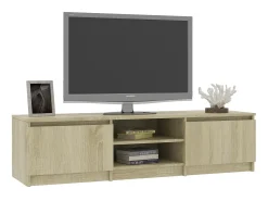 Móvel de TV 140x40x35,5 cm contraplacado cor carvalho sonoma PT677703^ Móvel De Tv