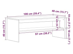 vidaxl Móvel de TV 100x40x40 cm contraplacado^ Móvel De Tv