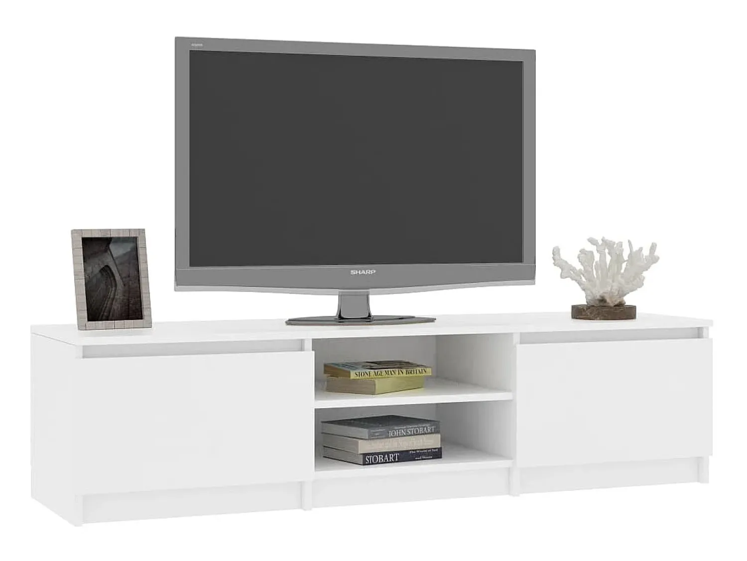 Móvel De Tv* Móvel de TV 140x40x35,5 cm contraplacado PT376989 Branco
