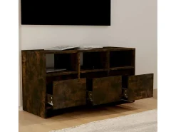 Móvel De Tv| Móvel de TV 102x37,5x52,5 cm contraplacado cor carvalho fumado PT259165 Castanho