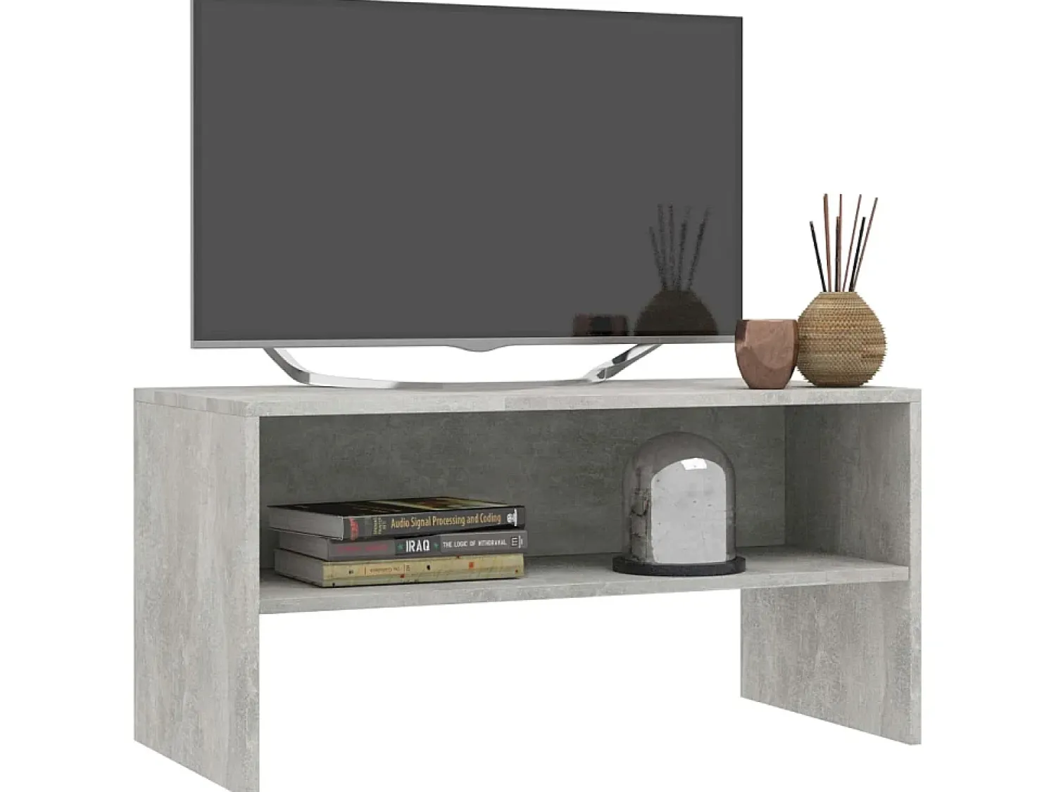 New Móvel de TV 80x40x40 cm contraplacado cimento PT877386 Cinzento