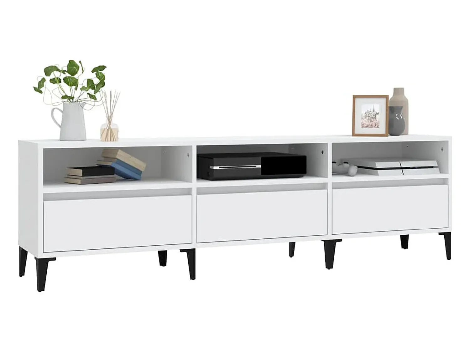 Móvel De Tv* Móvel de TV 150x30x44,5 cm derivados de madeira PT744439 Branco