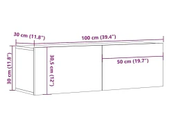 Móvel De Tv|vidaxl Móvel de TV 100x30x30 cm derivados de madeira cimento Cinzento