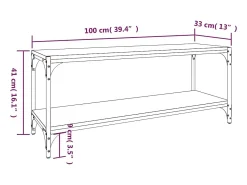 Móvel De Tv|vidaxl Móvel de TV 100x33x41 cm derivados madeira/aço sonoma Cinzento