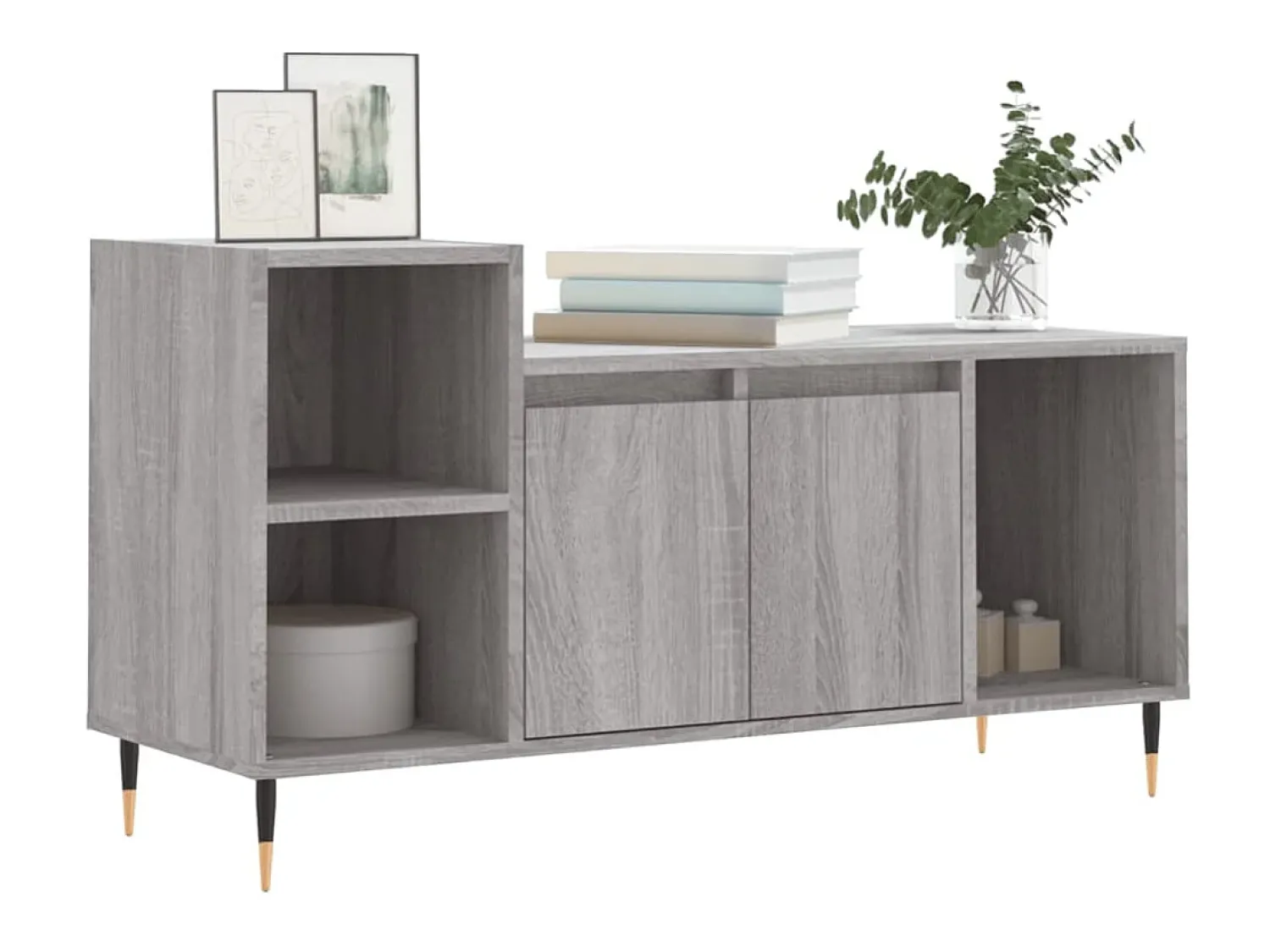 Online Móvel de TV 100x35x55 cm derivados de madeira sonoma PT500706 Cinzento