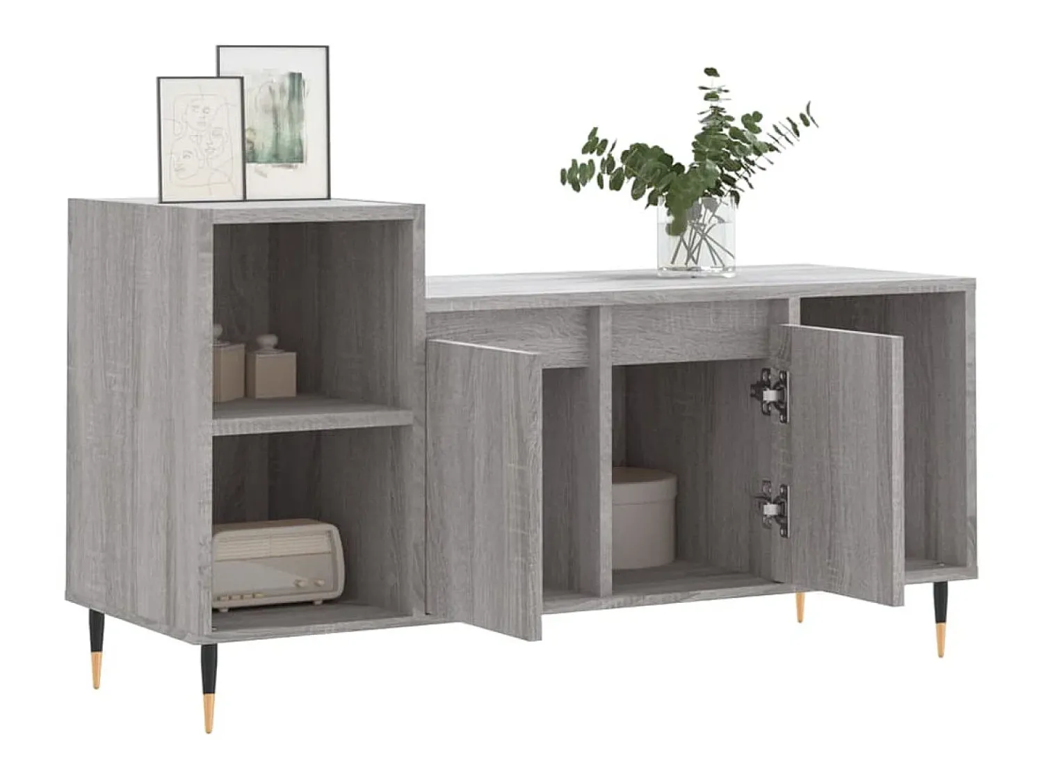 Online Móvel de TV 100x35x55 cm derivados de madeira sonoma PT500706 Cinzento