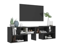 Móvel De Tv* Móvel de TV 149x30x52 cm derivados de madeira cinza PT677423 Cinzento
