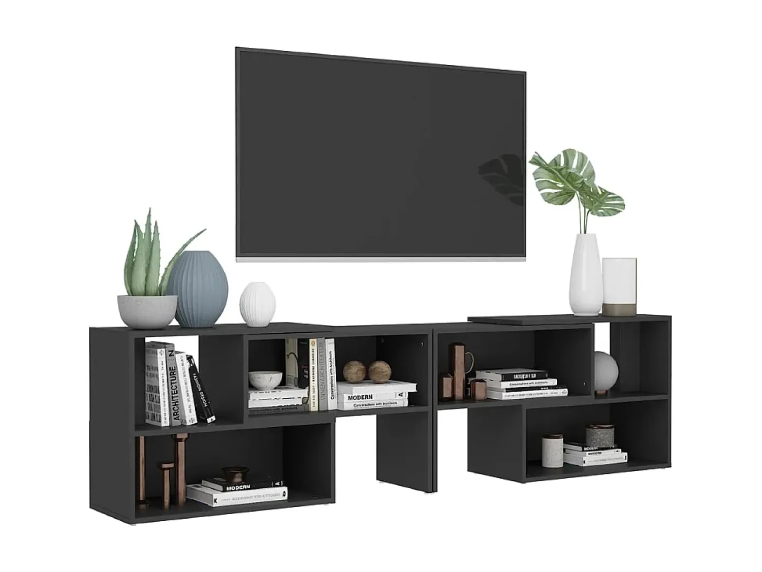 Móvel De Tv* Móvel de TV 149x30x52 cm derivados de madeira cinza PT677423 Cinzento