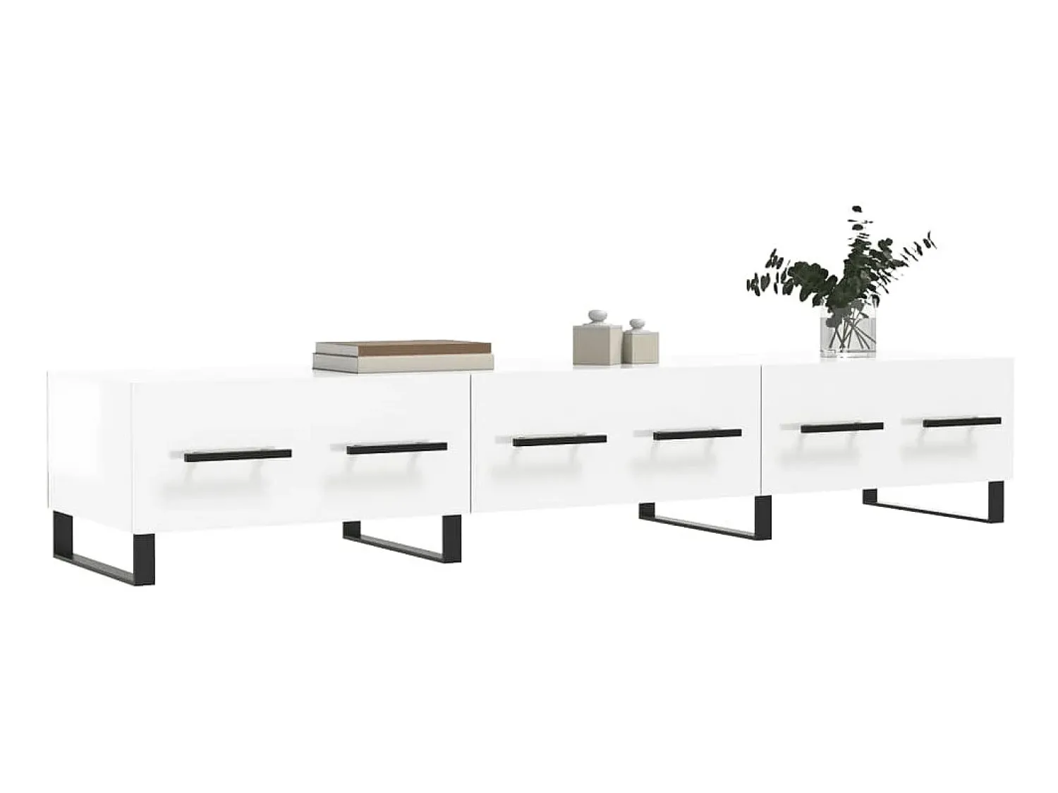Móvel de TV 150x36x30 cm derivados de madeira brilhante PT664625^ Móvel De Tv