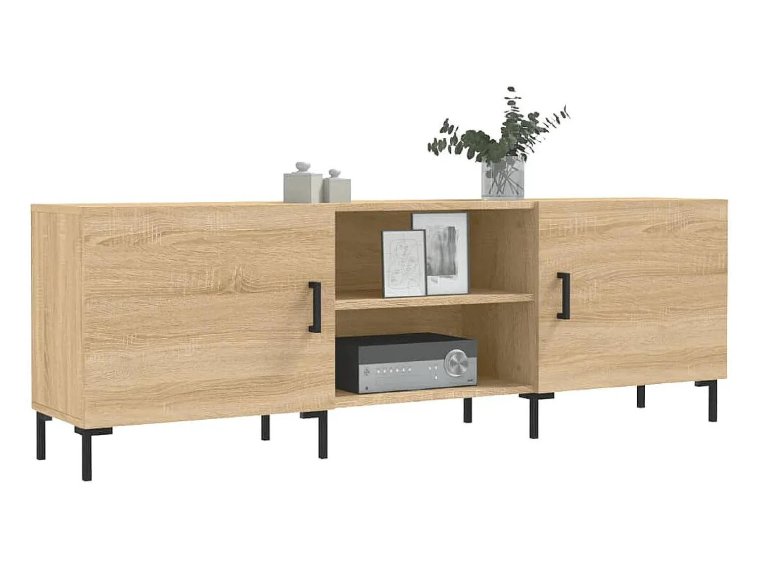 Móvel De Tv* Móvel de TV 150x30x50 cm derivados de madeira carvalho sonoma PT687168 Castanho