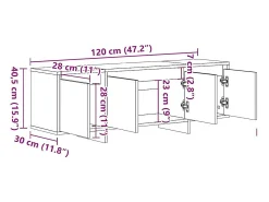Hot vidaxl Móvel de TV 120x30x40,5 cm derivados de madeira madeira velha Natural claro