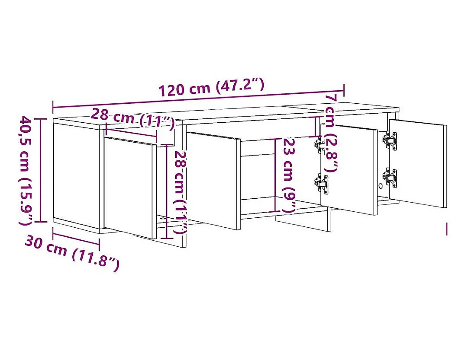 Hot vidaxl Móvel de TV 120x30x40,5 cm derivados de madeira madeira velha Natural claro