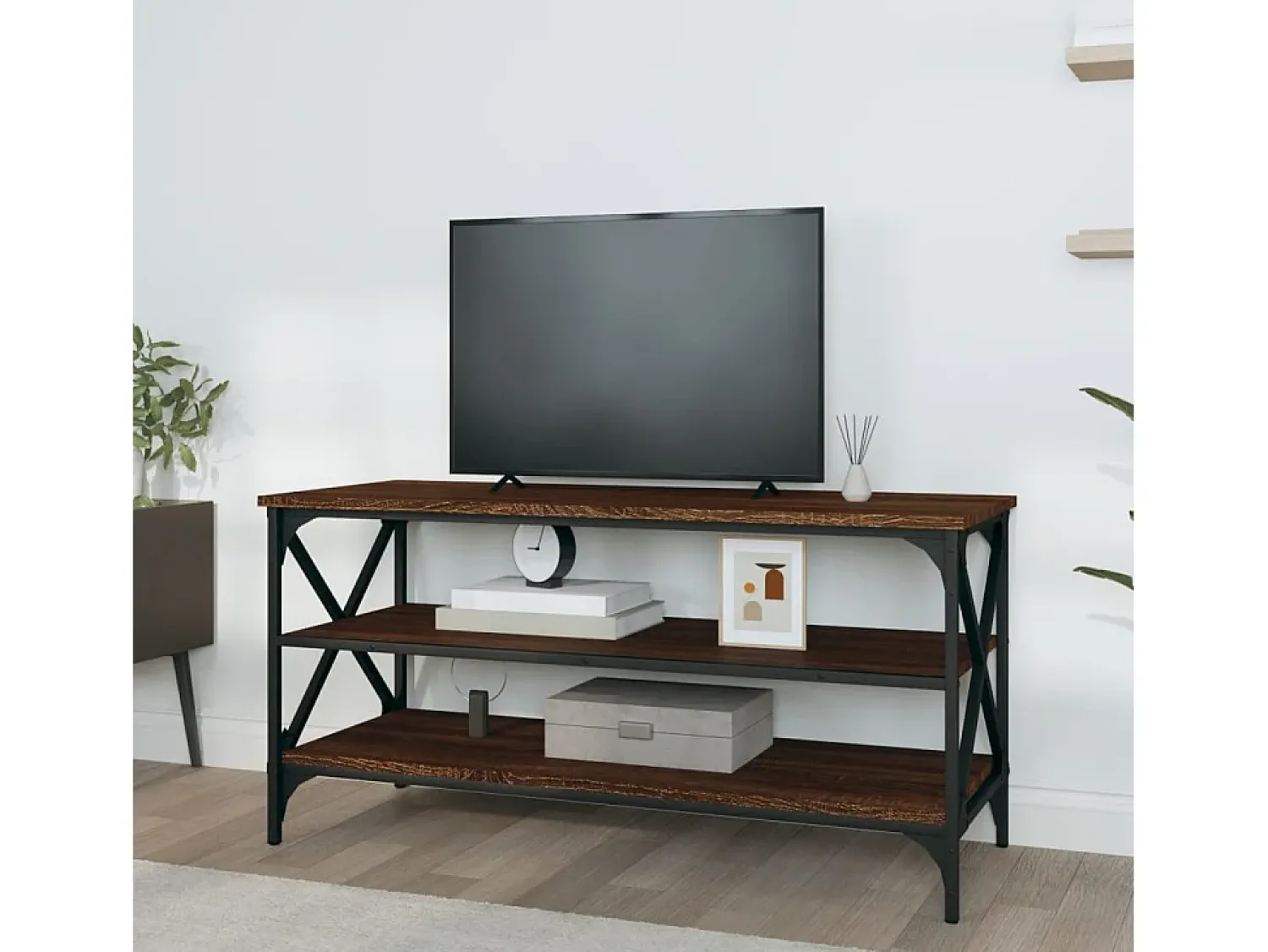 Móvel De Tv* Móvel de TV 100x40x50 cm derivados de madeira carvalho PT680336 Castanho