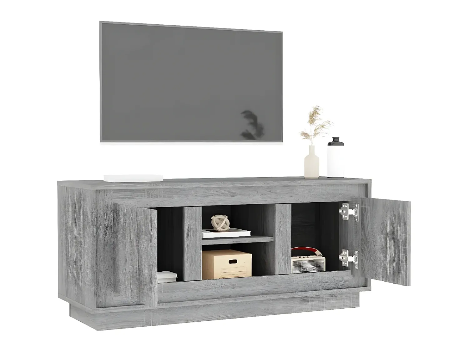 Móvel De Tv* Móvel de TV 102x35x45 cm derivados de madeira sonoma PT184868 Cinzento