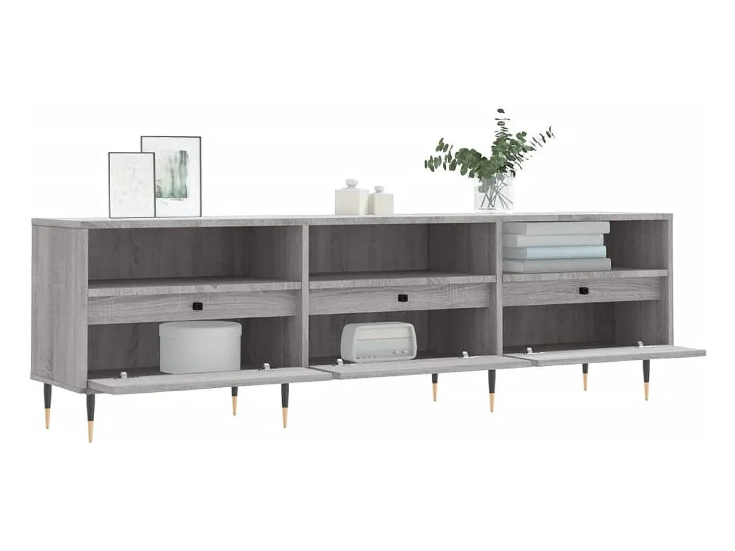 vidaxl Móvel de TV 150x30x44,5 cm derivados de madeira cinzento sonoma^ Móvel De Tv