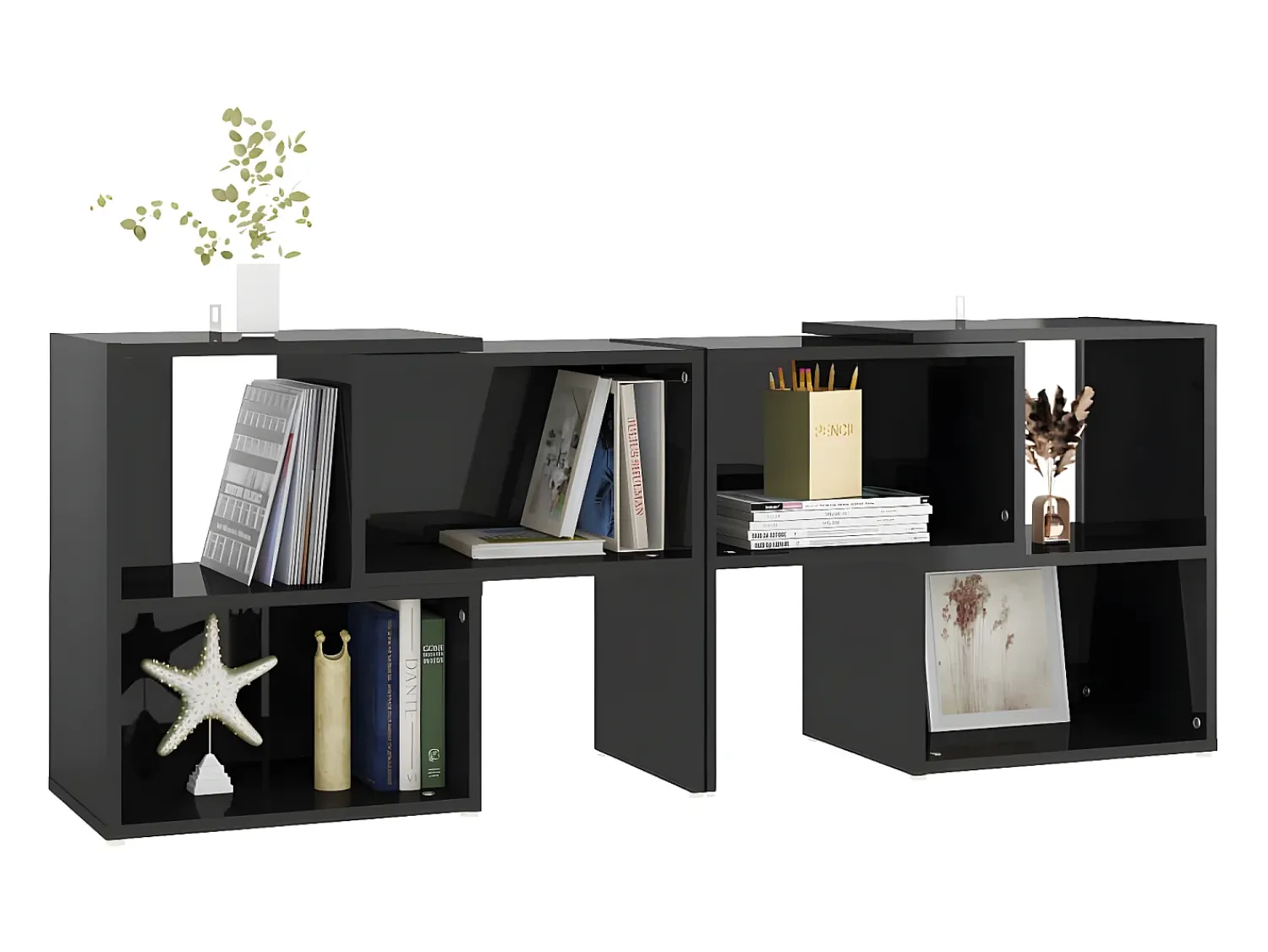 Móvel De Tv* Móvel de TV 104x30x52 cm derivados de madeira brilhante PT544725 Preto