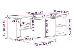 vidaxl Móvel de TV 130x35x50 cm derivados de madeira madeira velha^ Móvel De Tv