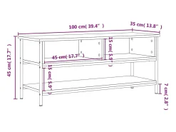 Móvel De Tv*vidaxl Móvel de TV 100x35x45 cm derivados de madeira sonoma Cinzento