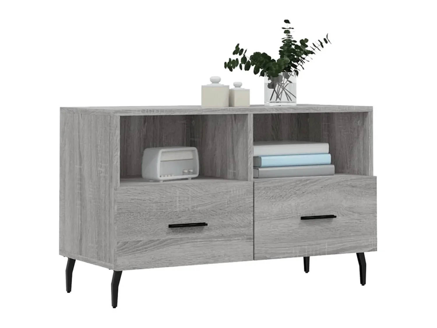 Móvel De Tv| Móvel de TV 80x36x50 cm derivados de madeira sonoma PT495026 Cinzento