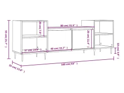 Móvel De Tv|vidaxl Móvel de TV 160x35x55 cm derivados de madeira carvalho fumado Castanho