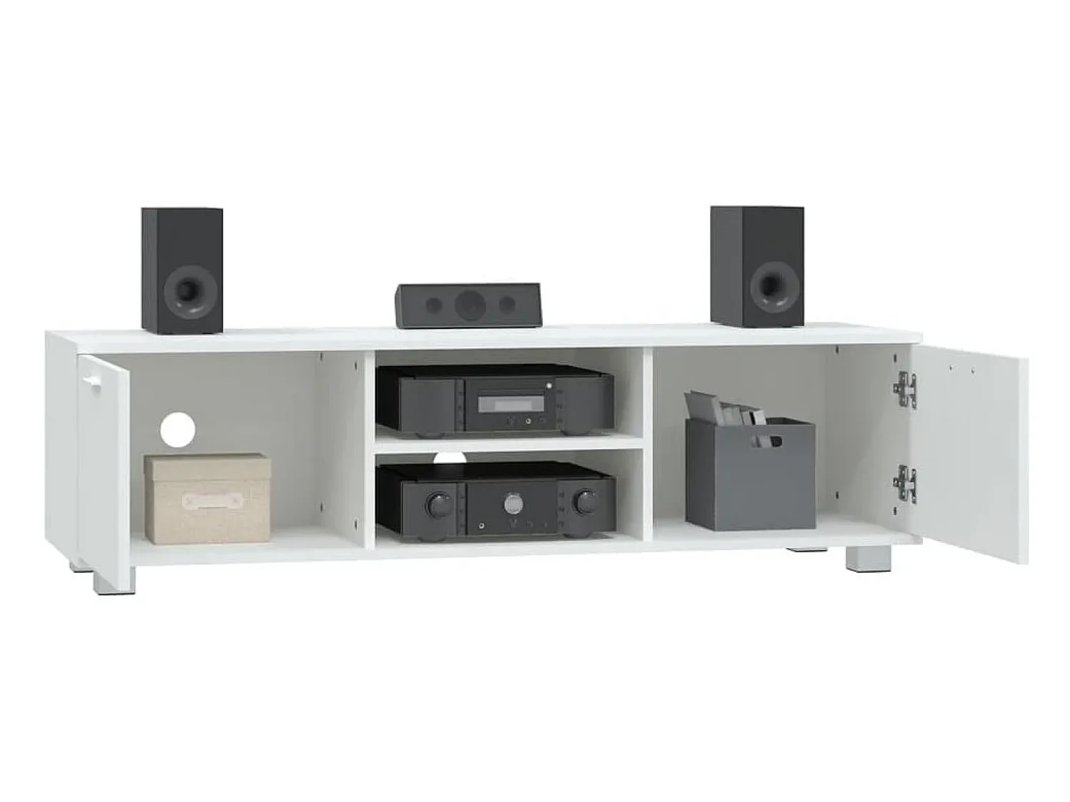 Móvel De Tv* Móvel de TV 140x40,5x35 cm derivados de madeira PT544470 Branco