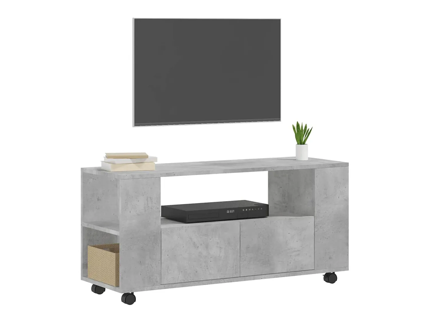 New Móvel de TV 102x34,5x43 cm derivados madeira cimento PT987079 Cinzento