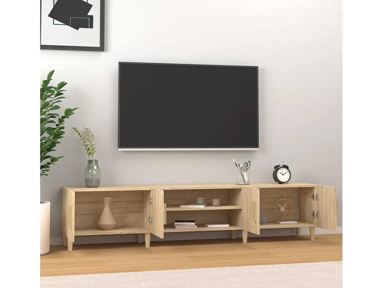 Móvel De Tv* Móvel de TV 180x31,5x40 cm derivados de madeira carvalho sonoma PT951303 Castanho