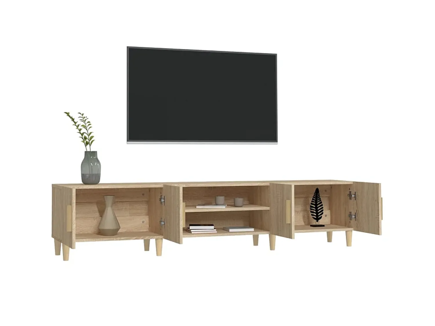 Móvel De Tv* Móvel de TV 180x31,5x40 cm derivados de madeira carvalho sonoma PT951303 Castanho