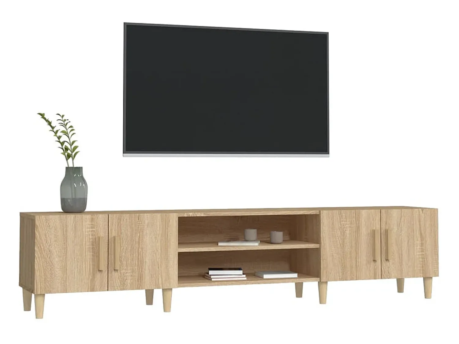 Móvel De Tv* Móvel de TV 180x31,5x40 cm derivados de madeira carvalho sonoma PT951303 Castanho