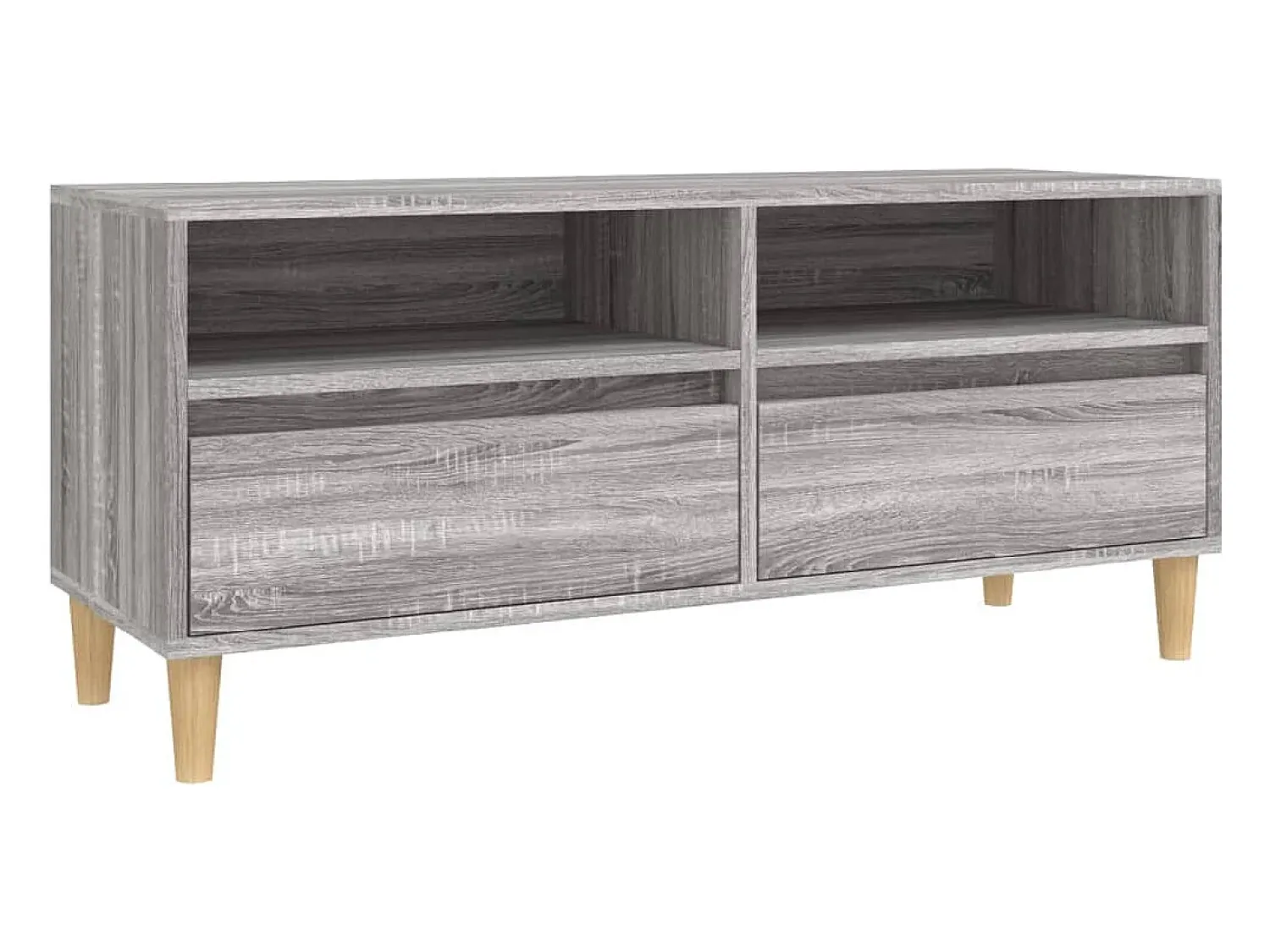 Outlet Móvel de TV 100x34,5x44,5 cm derivados madeira sonoma PT602423 Cinzento