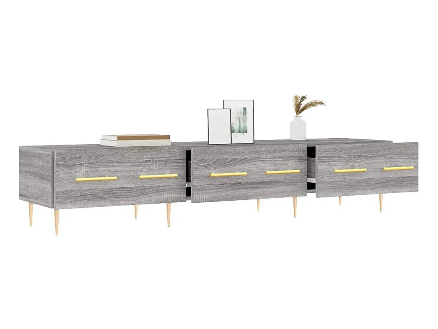 Móvel De Tv* Móvel de TV 150x36x30 cm derivados de madeira sonoma PT654625 Cinzento