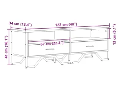 vidaxl Móvel de TV 122x34x41 cm derivados de madeira sonoma^ Móvel De Tv
