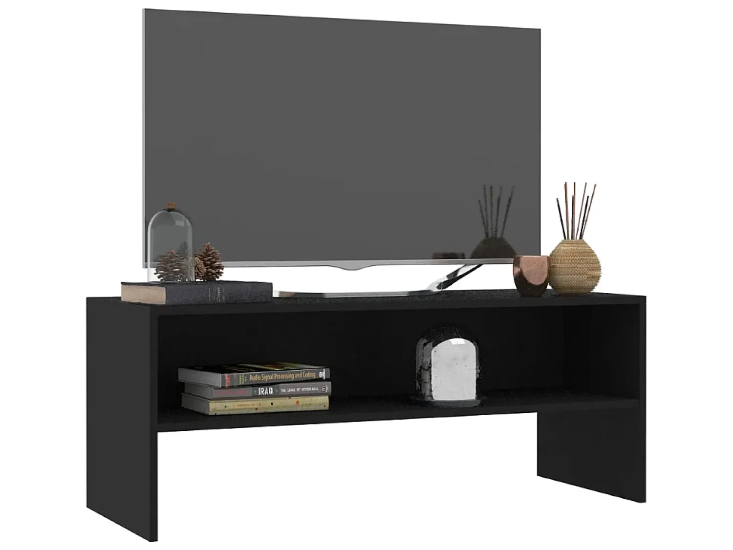 Móvel De Tv* Móvel de TV 100x40x40 cm derivados de madeira PT255748 Preto