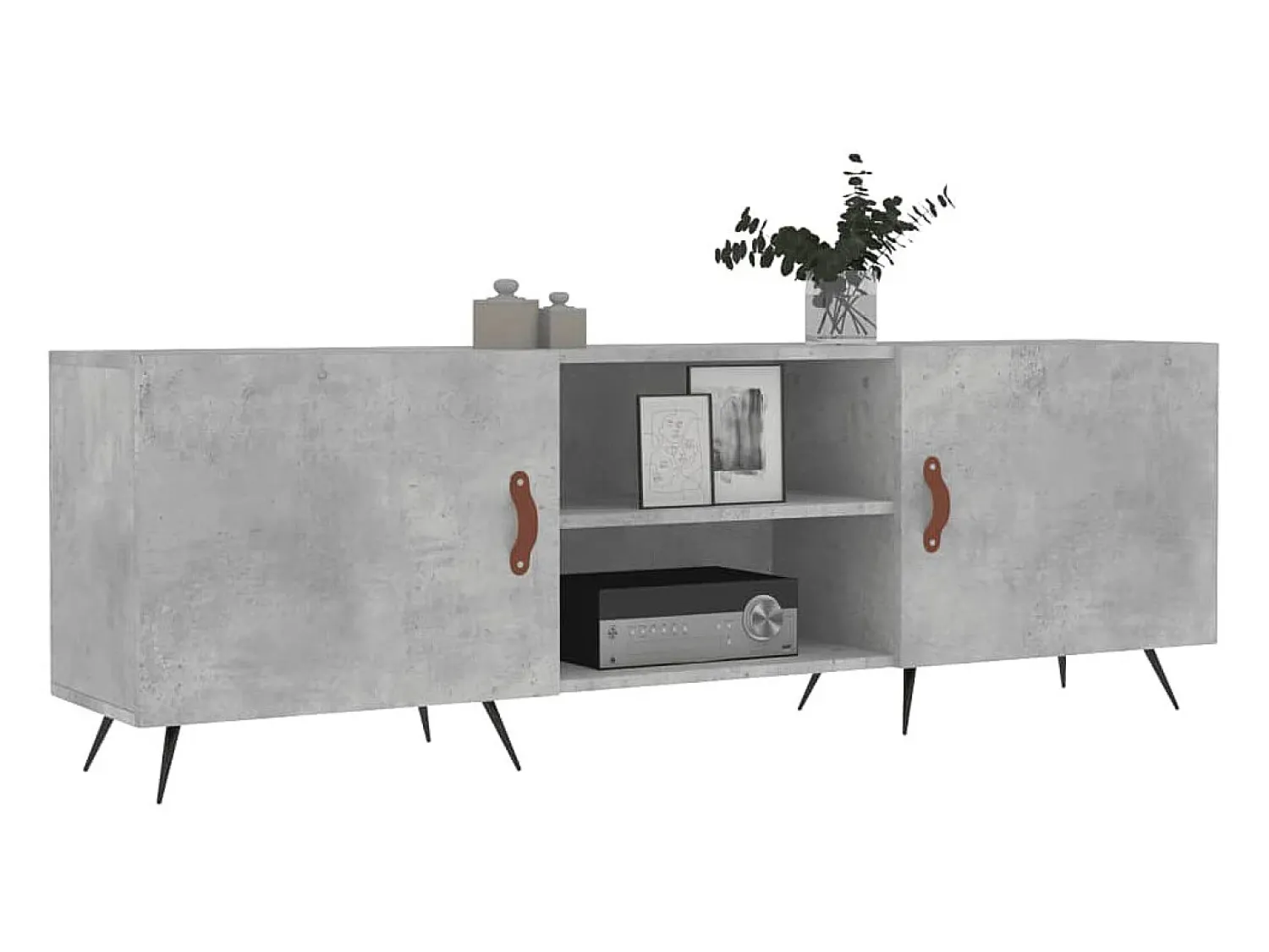 Móvel De Tv* Móvel de TV 150x30x50 cm derivados de madeira cinza-cimento PT169771 Cinzento