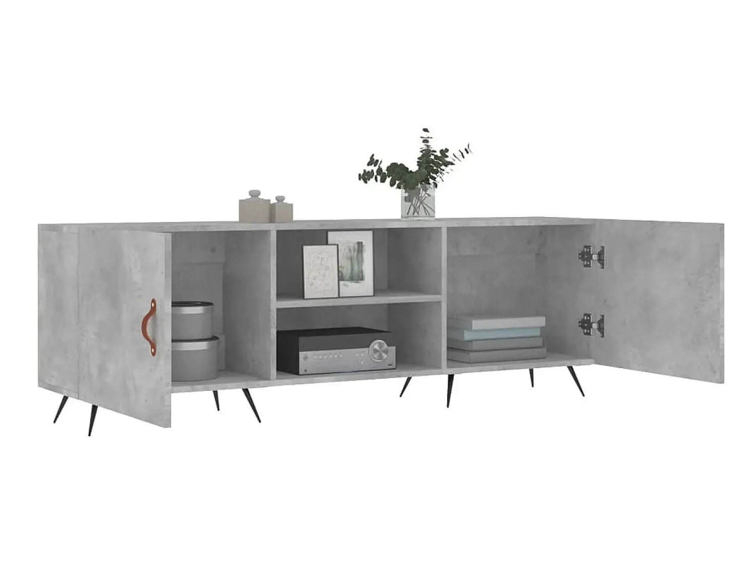 Móvel De Tv* Móvel de TV 150x30x50 cm derivados de madeira cinza-cimento PT169771 Cinzento