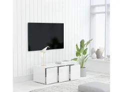 Móvel De Tv* Móvel de TV 80x34x30 cm derivados de madeira PT795849 Branco