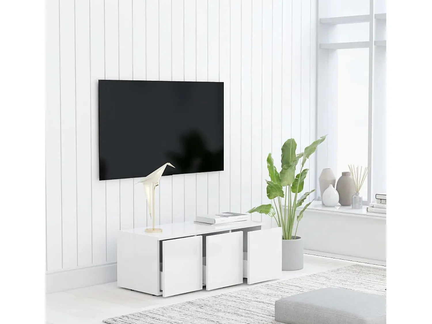 Móvel De Tv* Móvel de TV 80x34x30 cm derivados de madeira PT795849 Branco