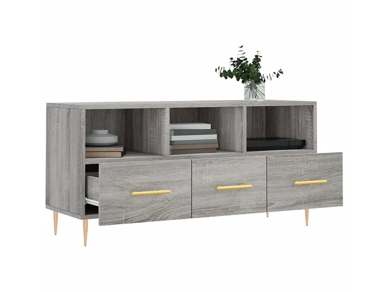 Móvel De Tv* Móvel de TV 102x36x50 cm derivados de madeira sonoma PT569061 Cinzento