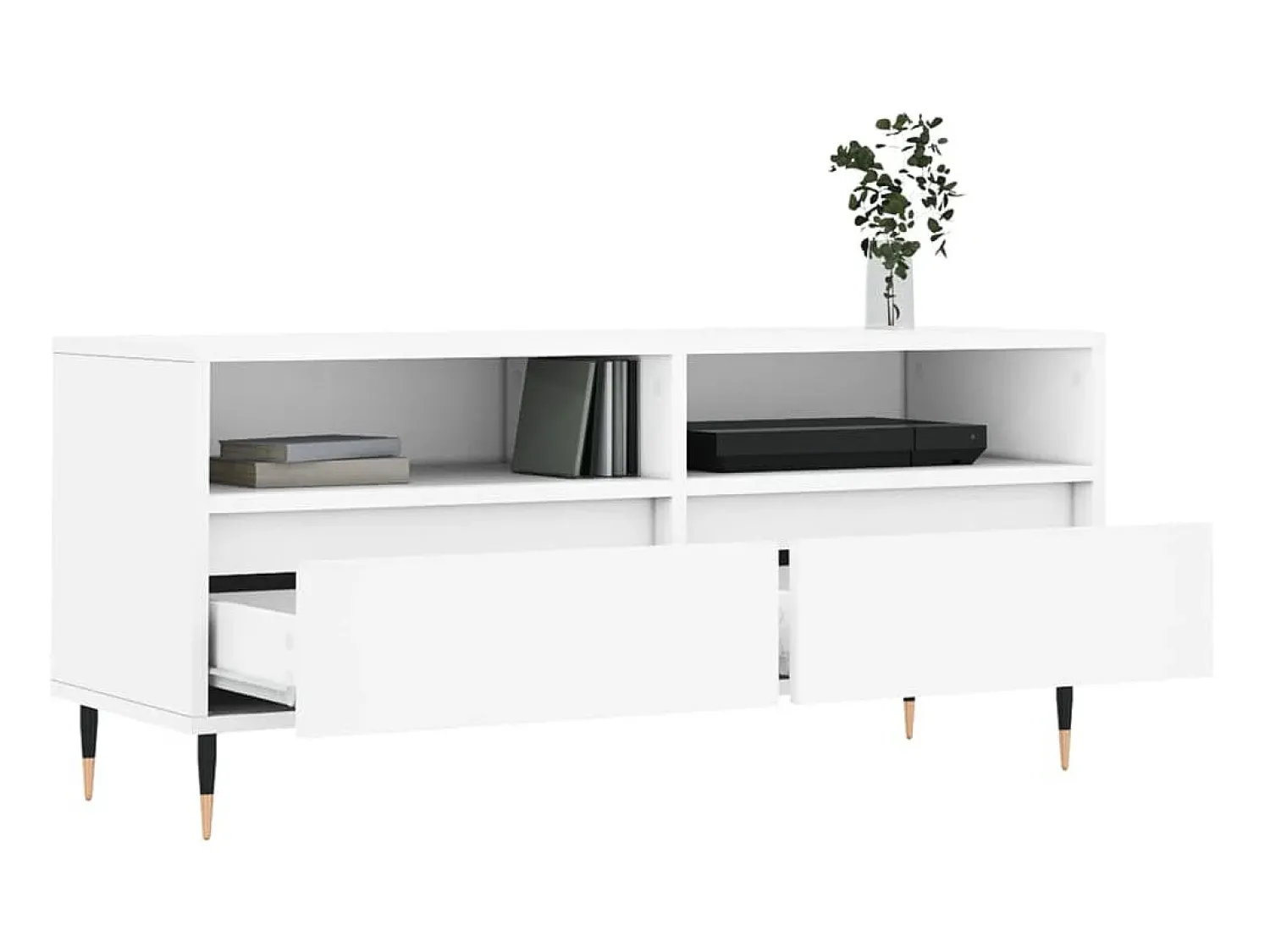 Discount Móvel de TV 100x34,5x44,5 cm derivados de madeira PT534649 Branco