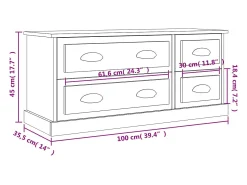 vidaxl Móvel de TV 100x35,5x45 cm derivados de madeira sonoma^ Móvel De Tv